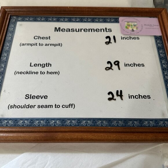 Susan Graver Style size L semi sheer blue floral pin tuck long sleeve button top - Picture 7 of 7